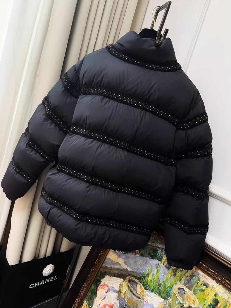 Chanel Chanel Black Padded Snow Jacket with Rhinestones Size XL / US 12-14 / IT 48-50 - 2 Thumbnail