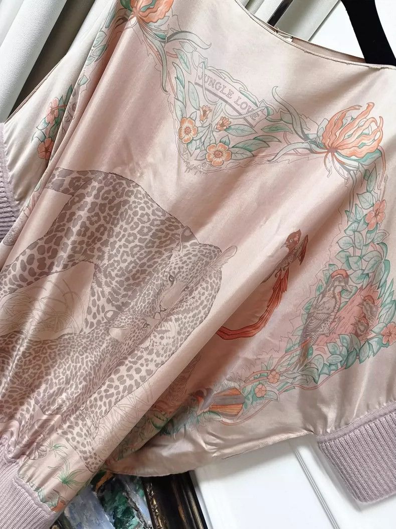 Hermes Hermes Jungle Love Leopard Silk Cape Top Size S / US 4 / IT 40 - 4 Thumbnail