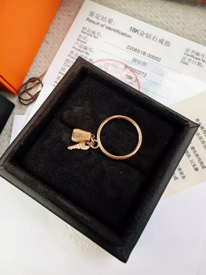 Hermes Hermes Rose Gold Diamond Key Ring Size ONE SIZE - 6 Thumbnail