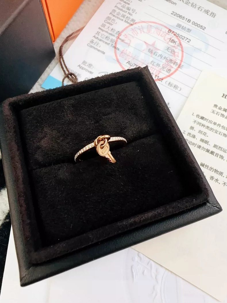 Hermes Hermes Rose Gold Diamond Key Ring Size ONE SIZE - 3 Thumbnail