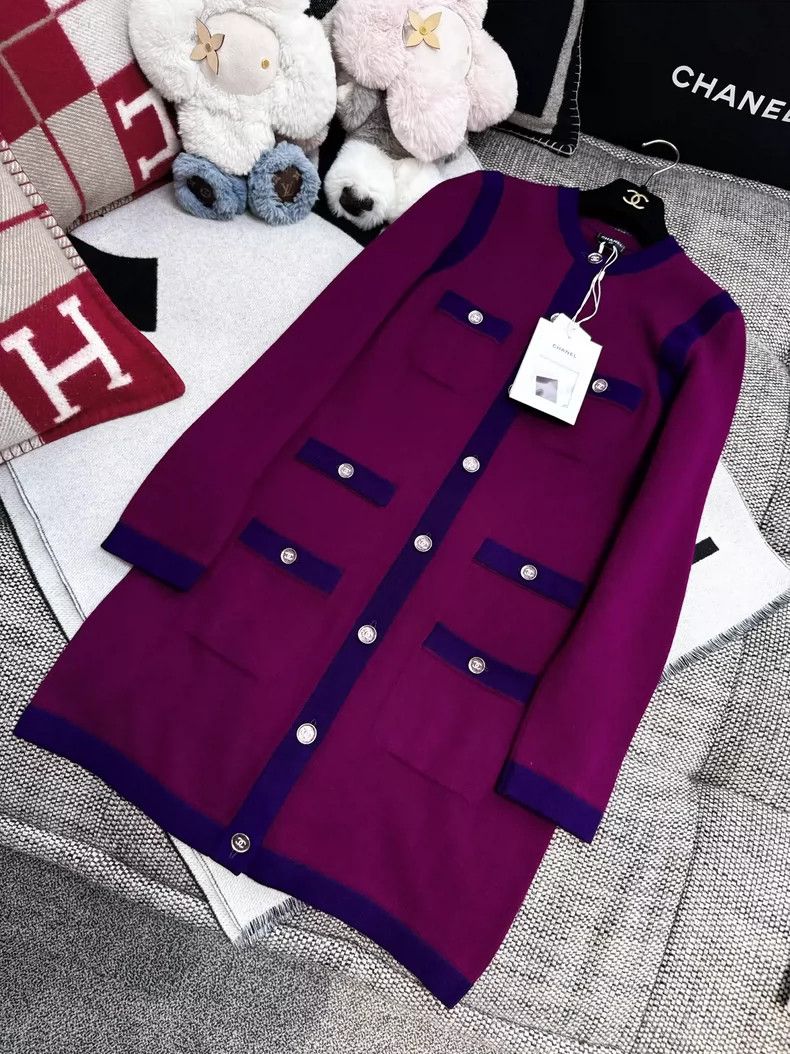 Chanel Chanel Long Knit Coat with Pockets Size S / US 4 / IT 40 - 8 Thumbnail
