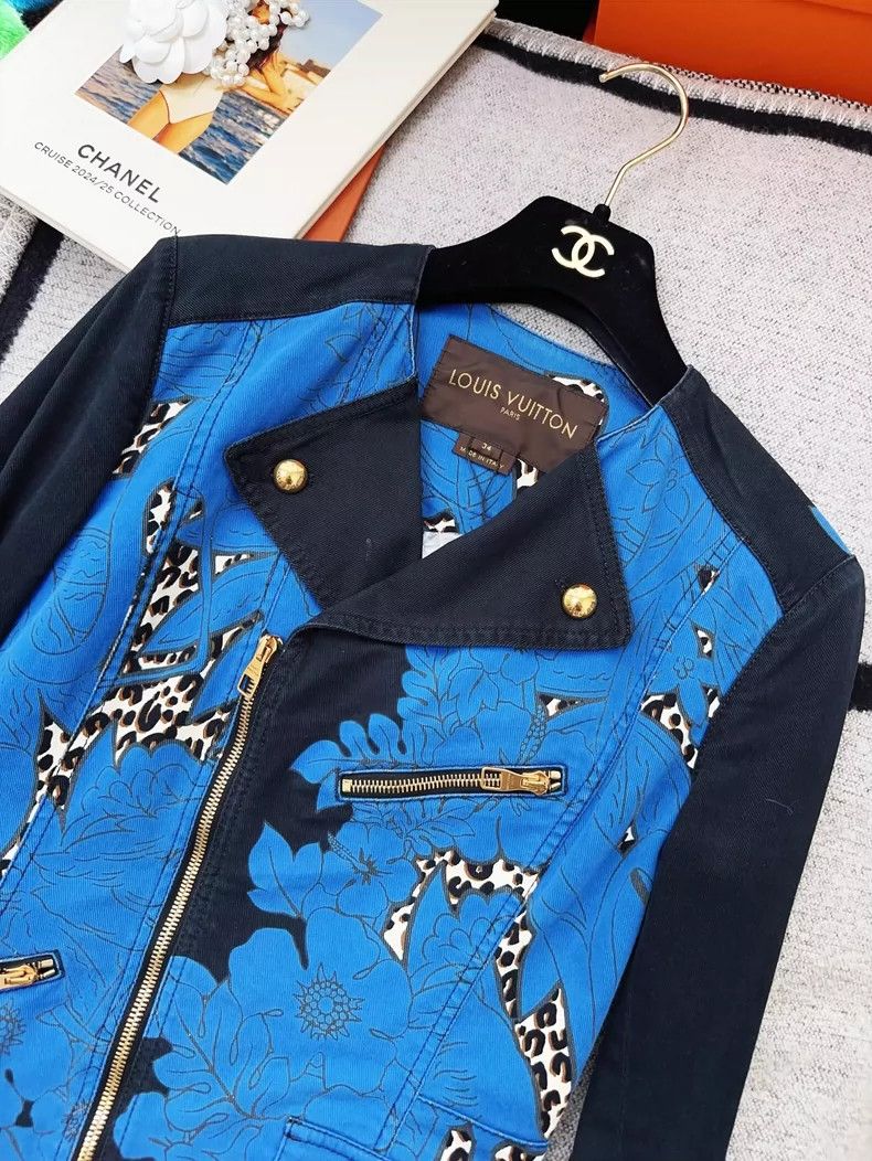 Louis Vuitton Louis Vuitton Vintage Blue Floral Denim Jacket Size S / US 4 / IT 40 - 3 Thumbnail