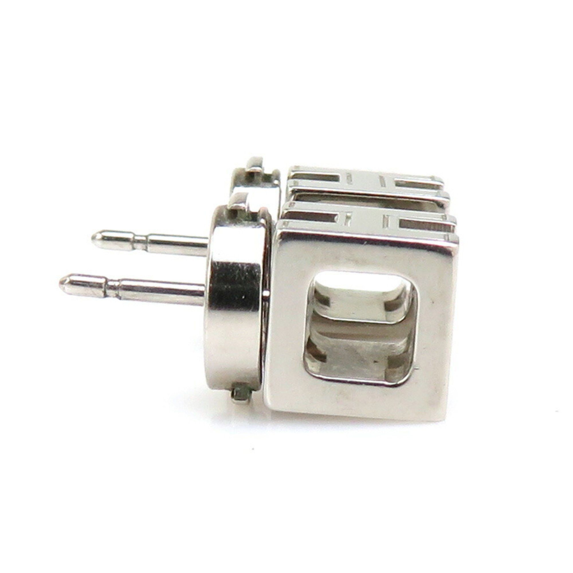 Hermes Hermes Earrings Cage de H Metal Enamel Silver Magenta Women's e60350 Size ONE SIZE - 2 Thumbnail