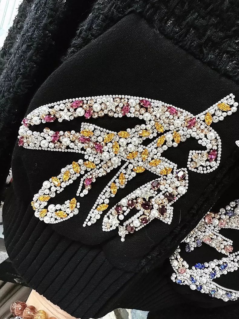 Chanel Chanel Black Tweed Jacket with Embroidery Size M / US 6-8 / IT 42-44 - 5 Thumbnail