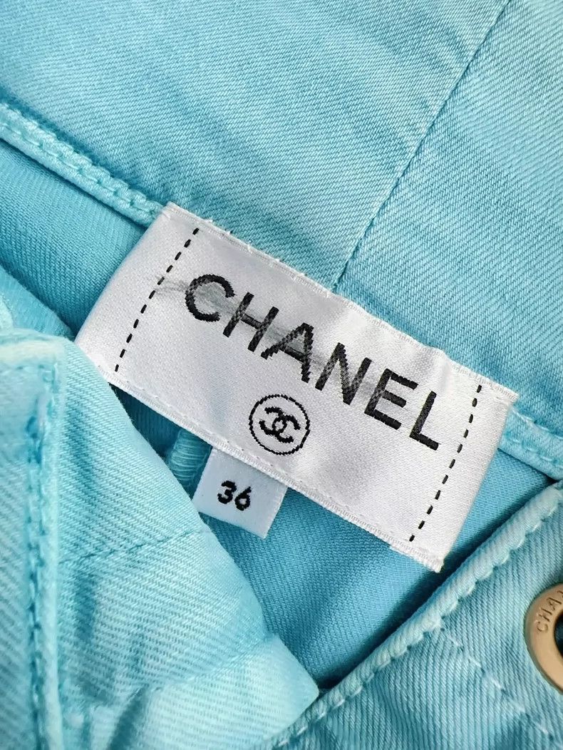 Chanel Chanel Blue High-Waisted Side Tie Shorts Size 36" / US 14 / IT 50 - 5 Thumbnail