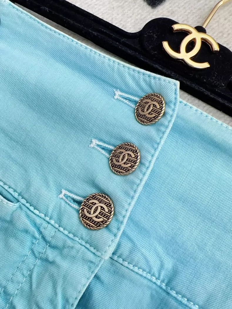 Chanel Chanel Blue High-Waisted Side Tie Shorts Size 36" / US 14 / IT 50 - 4 Thumbnail