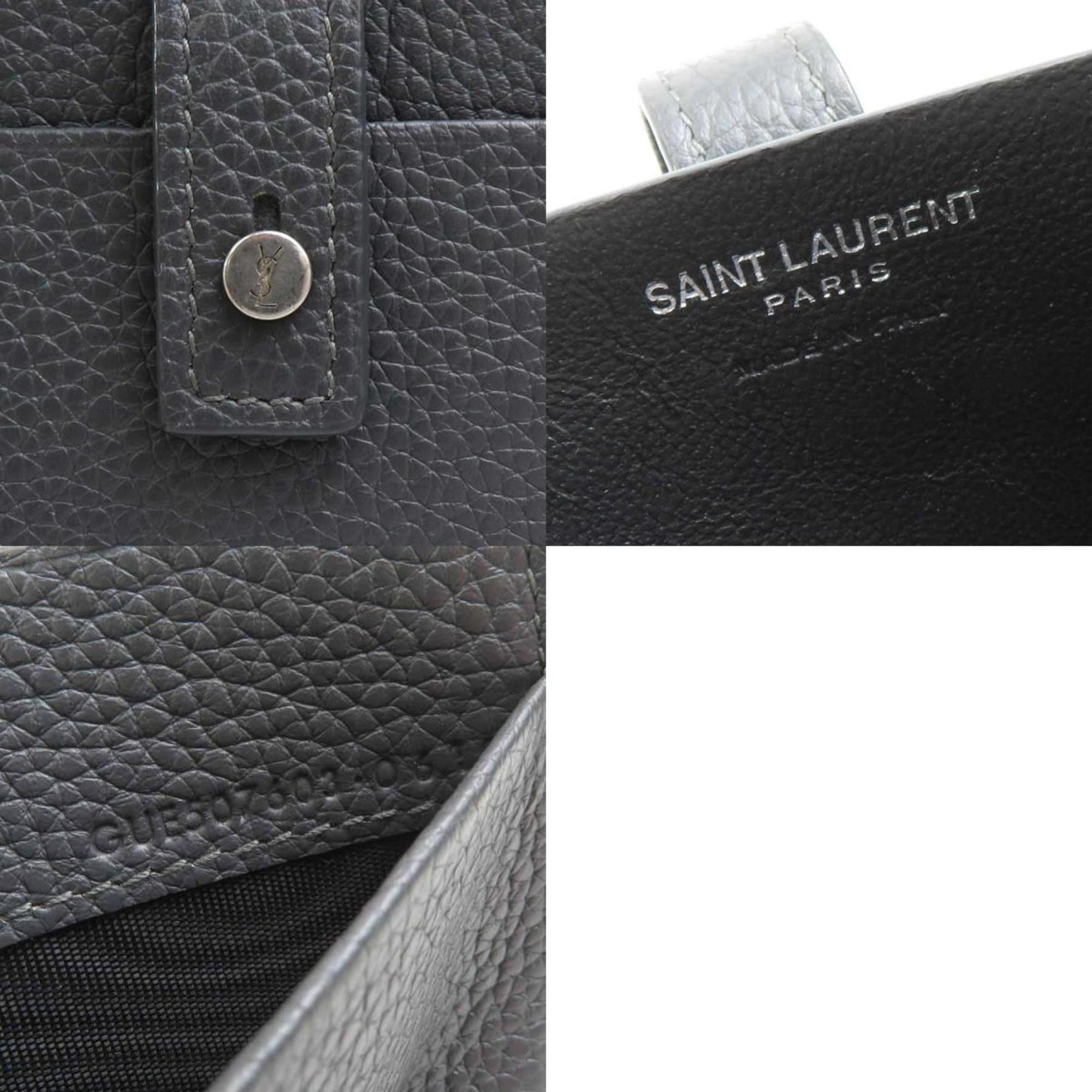 Saint Laurent Paris Saint Laurent Business Card Holder/Card Case Leather Grey Men's Women's 56082a Size ONE SIZE - 5 Thumbnail