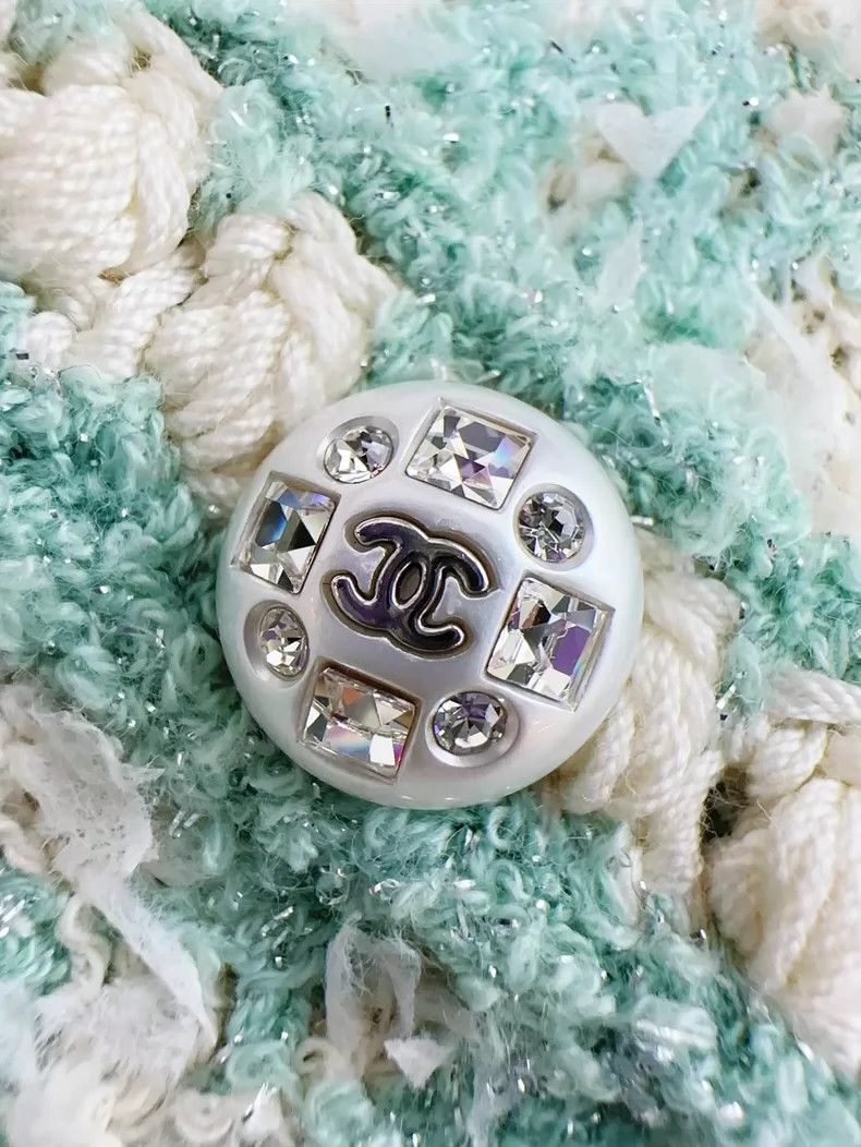 Chanel Chanel Mint Green Checkered Knit Cardigan Size M / US 6-8 / IT 42-44 - 5 Thumbnail