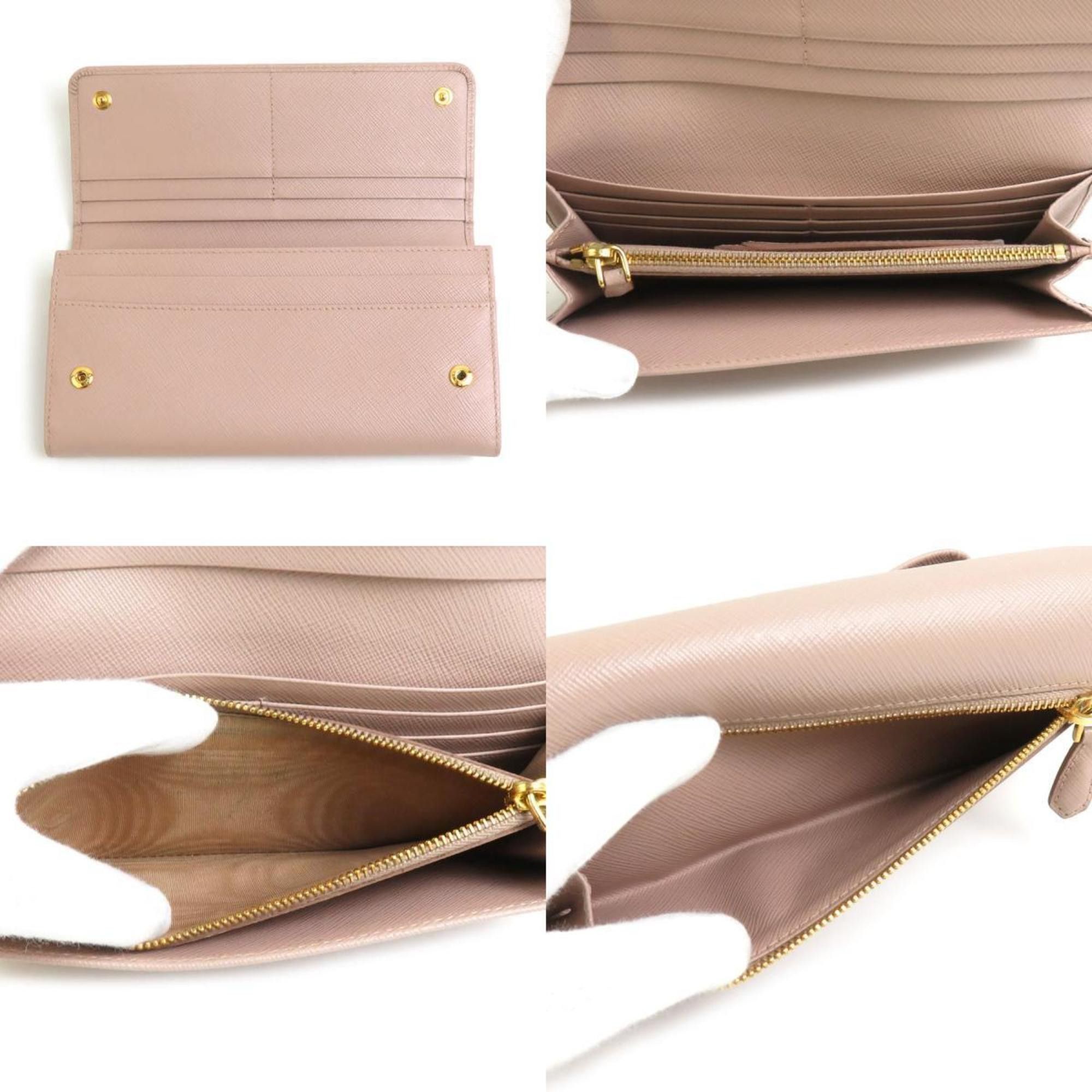 Prada PRADA Bi-fold long wallet in leather, pink beige, for women, 56076a Size ONE SIZE - 3 Thumbnail