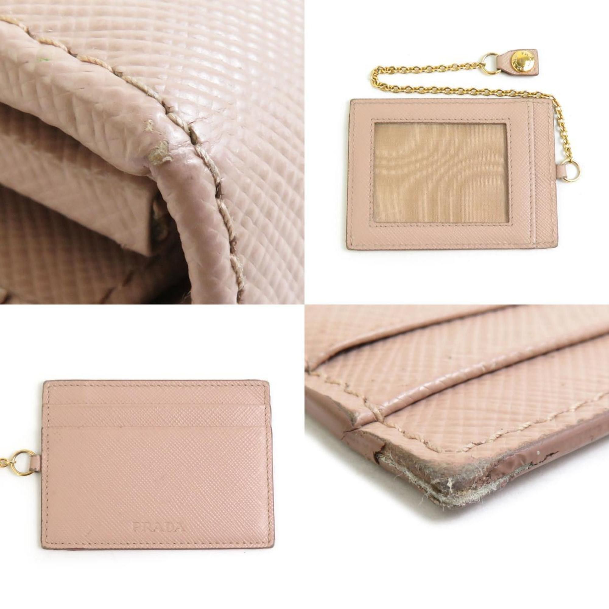 Prada PRADA Bi-fold long wallet in leather, pink beige, for women, 56076a Size ONE SIZE - 4 Thumbnail