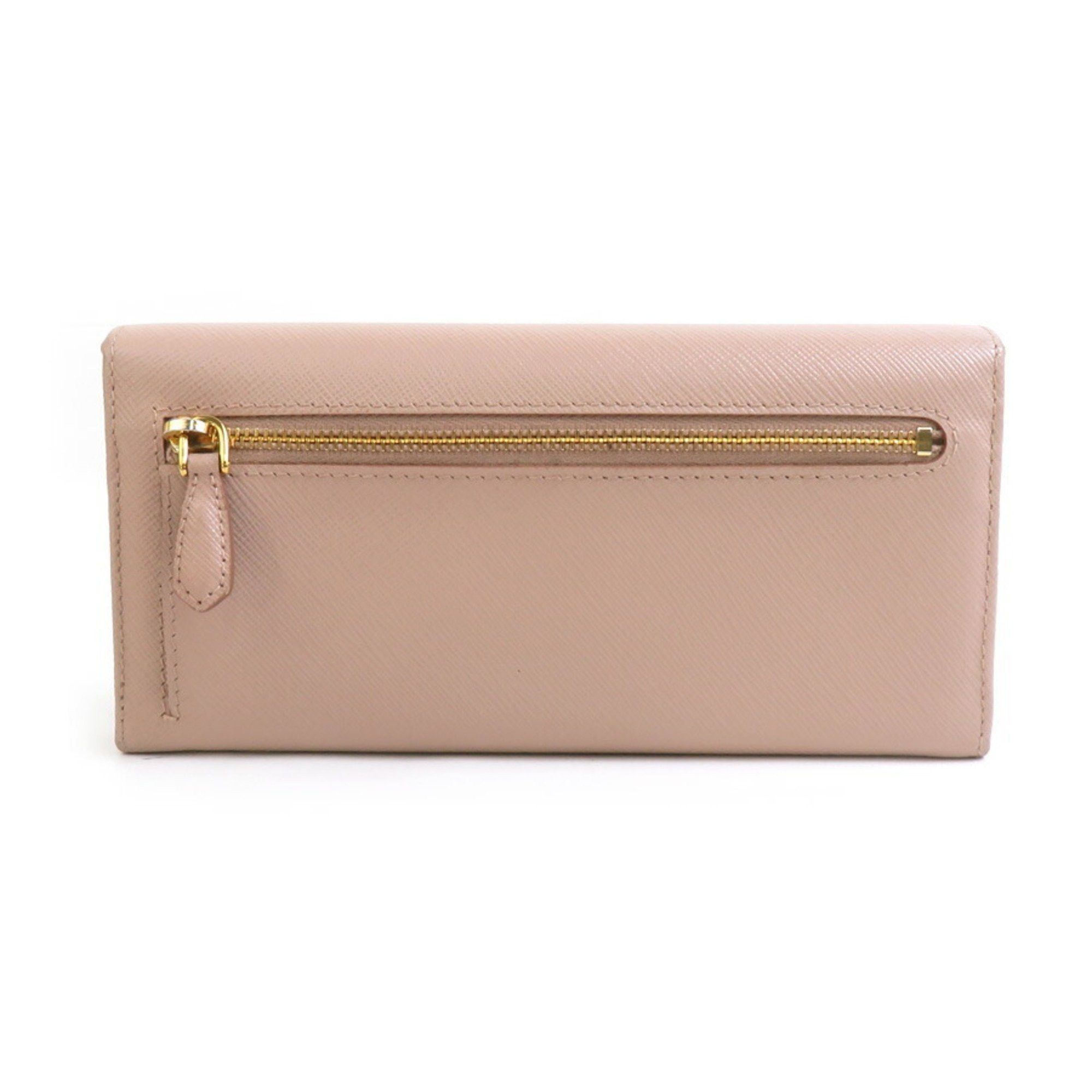 Prada PRADA Bi-fold long wallet in leather, pink beige, for women, 56076a Size ONE SIZE - 2 Thumbnail