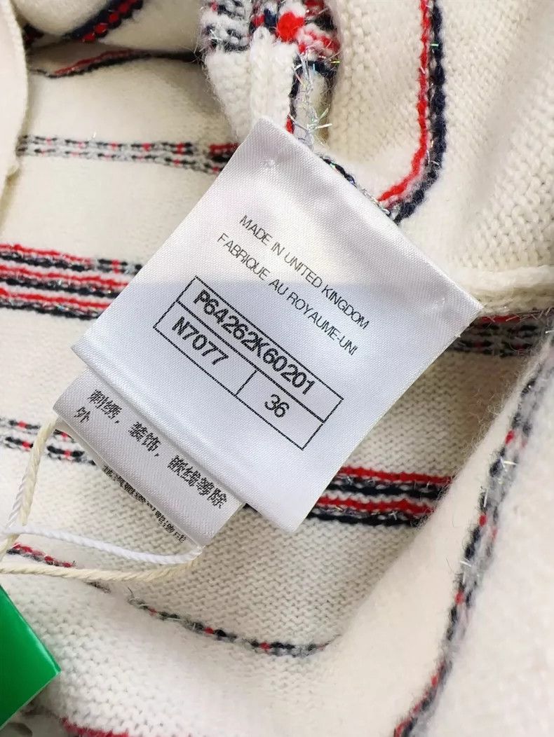 Chanel Chanel White Red Blue Striped Knit Cardigan Size S / US 4 / IT 40 - 7 Thumbnail