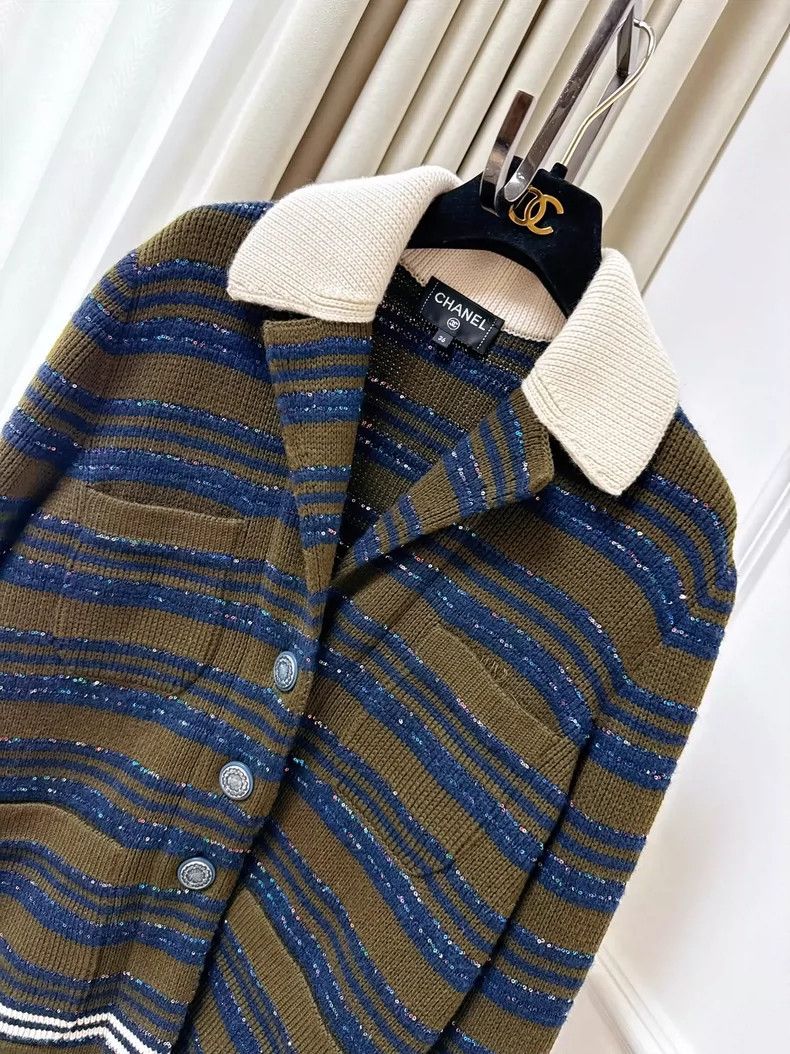 Chanel Chanel Vintage Striped Blazer with Sequins Size S / US 4 / IT 40 - 2 Thumbnail