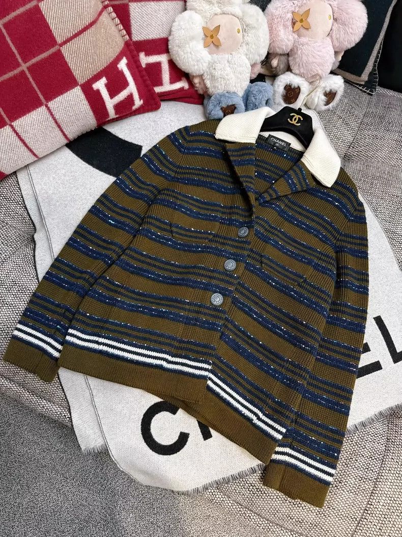 Chanel Chanel Vintage Striped Blazer with Sequins Size S / US 4 / IT 40 - 7 Thumbnail