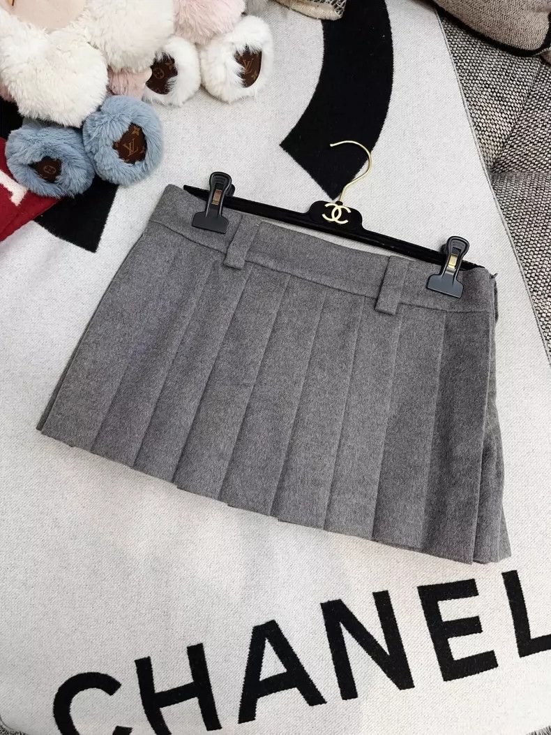 Prada Gray Cashmere Lettered Skirt Limited Japan Edition Size 36" / US 14 / IT 50 - 6 Thumbnail