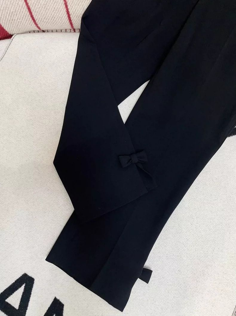 Prada Miu Miu Black Bow Pants Size 40 Size 40" / US 18 - 3 Thumbnail