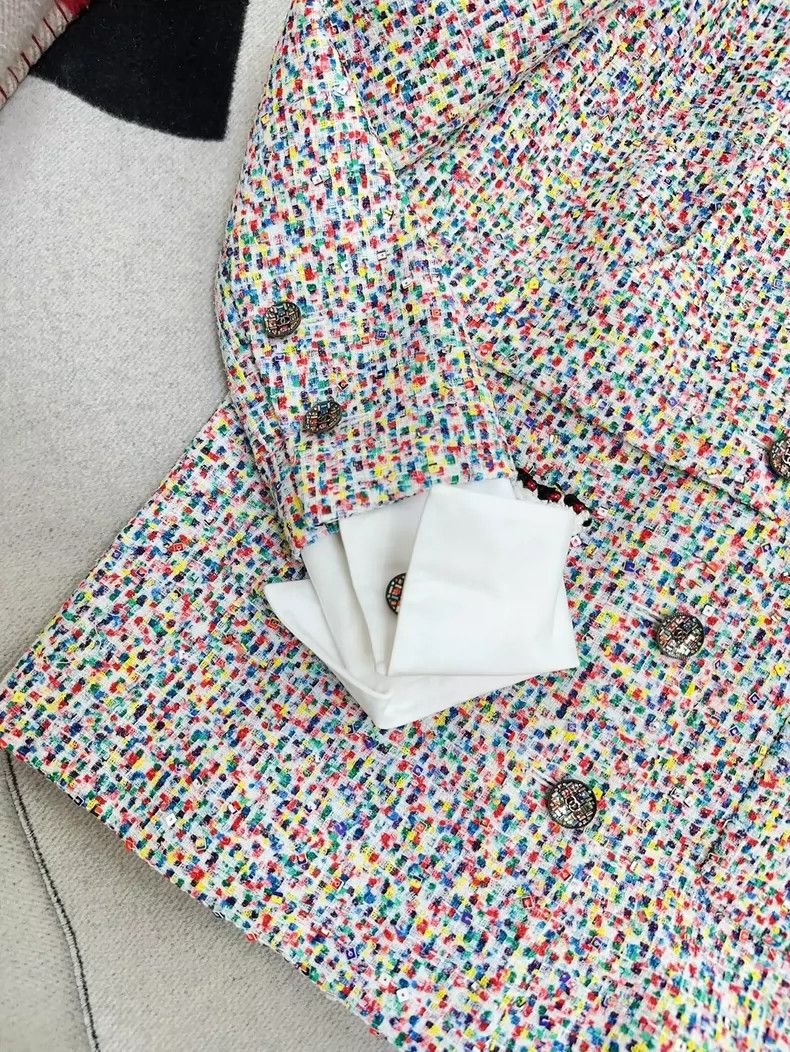 Chanel Chanel Colorful Tweed Jacket with Sequins Size S / US 4 / IT 40 - 3 Thumbnail