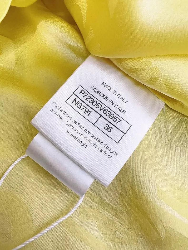 Chanel Chanel Yellow Ruffled Silk Sleeveless Top Size S / US 4 / IT 40 - 4 Thumbnail