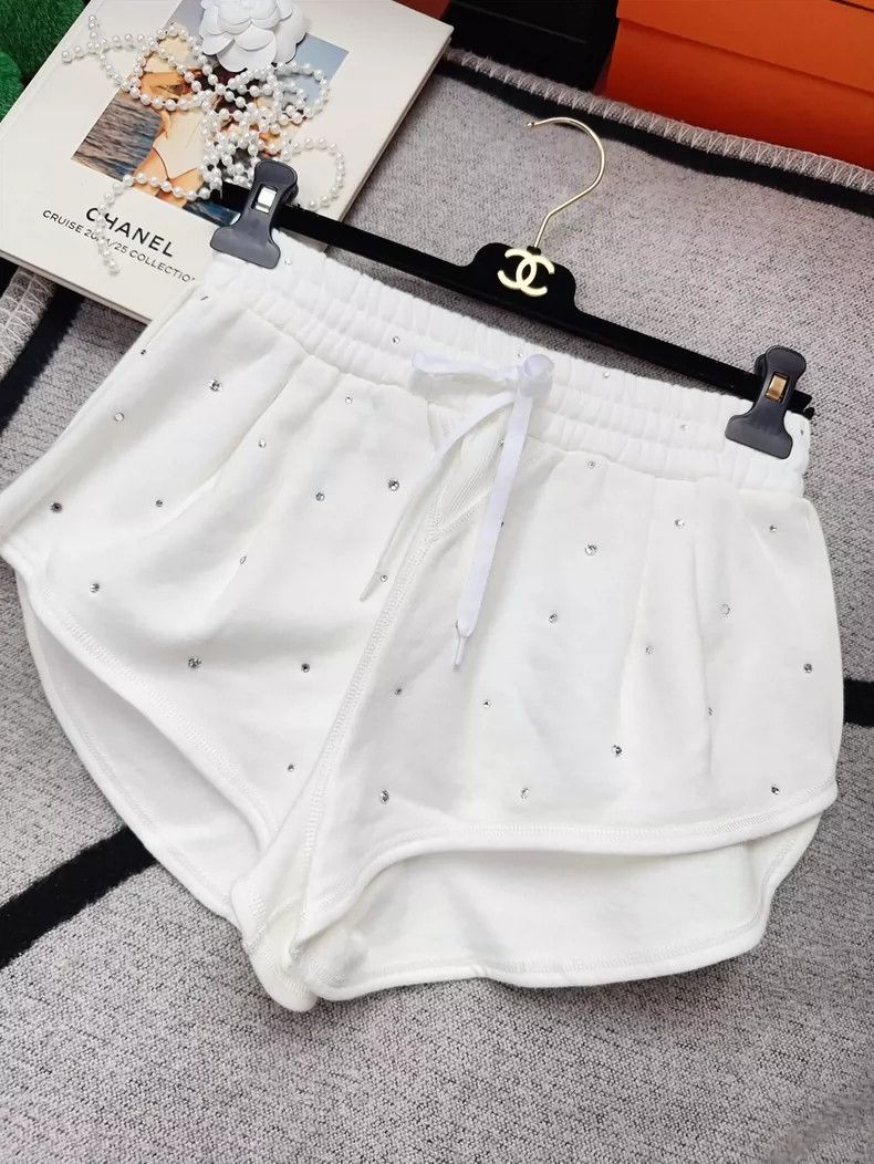 Prada Miumiu White Star Diamond Letter Shorts Size 38" / US 16 / IT 52 - 3 Thumbnail
