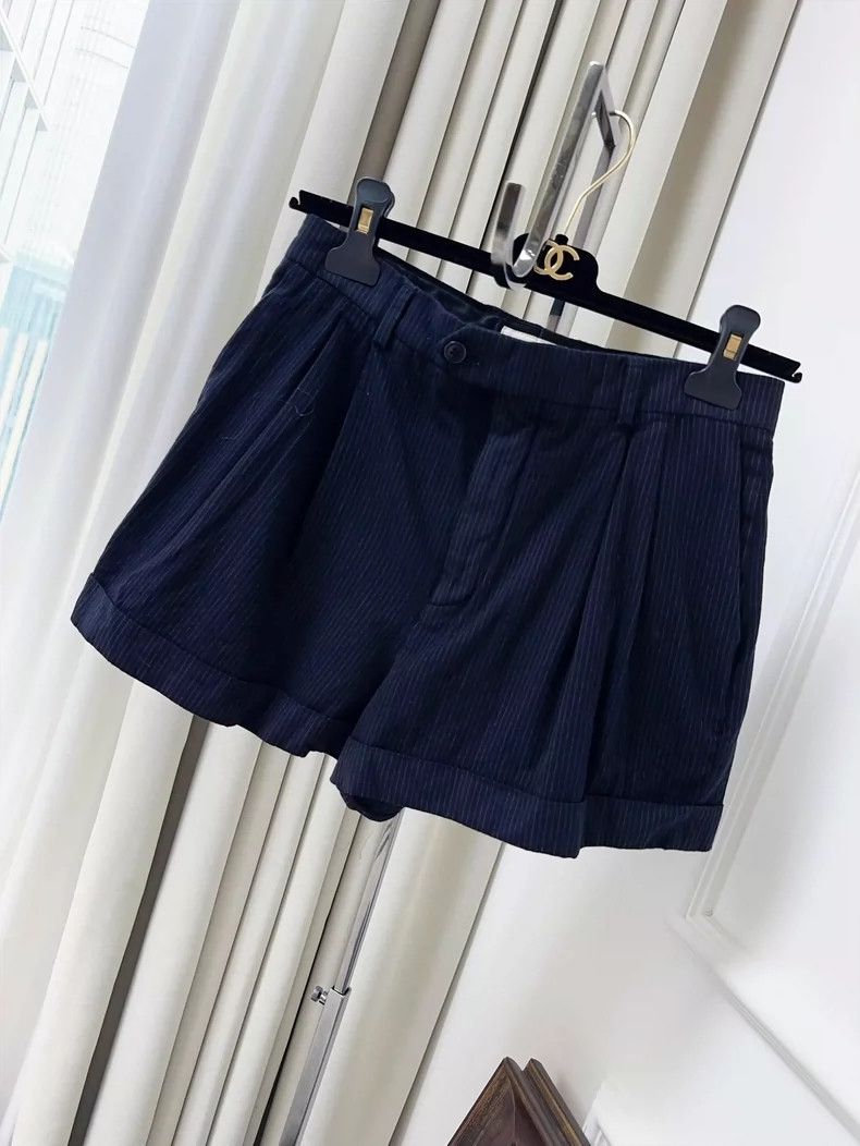 Celine Celine Deep Blue Pinstripe Suit Shorts Size 38 Size 38" / US 16 / IT 52 - 7 Thumbnail
