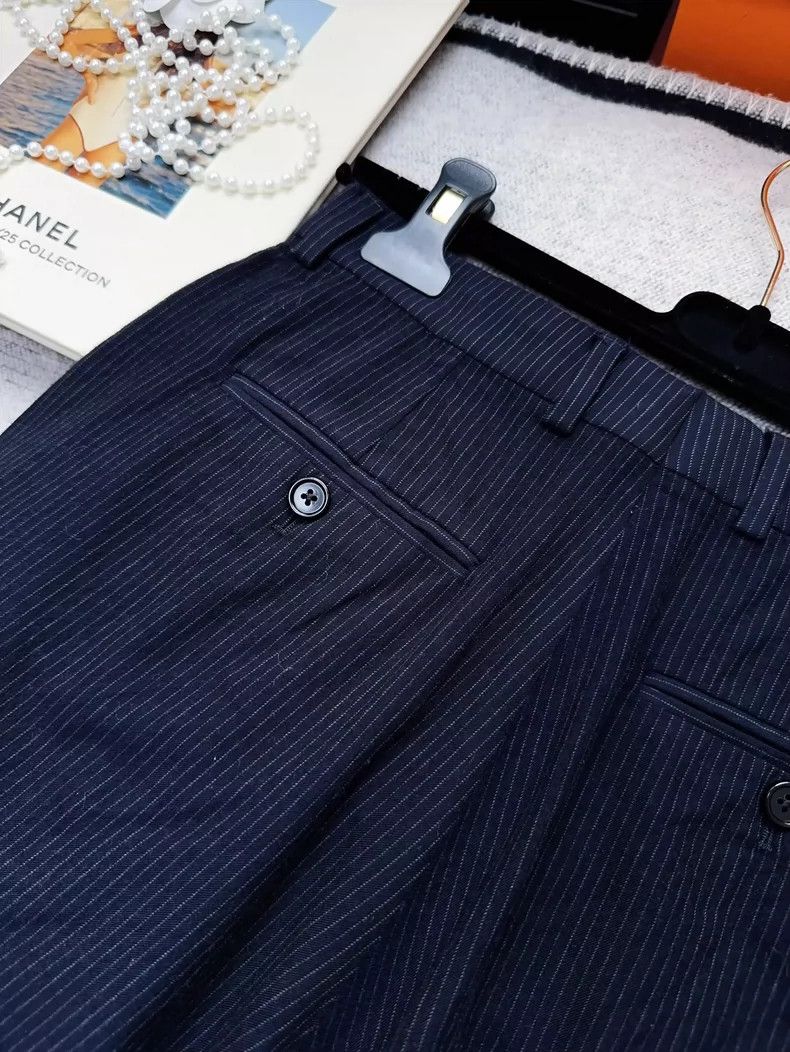 Celine Celine Deep Blue Pinstripe Suit Shorts Size 38 Size 38" / US 16 / IT 52 - 3 Thumbnail