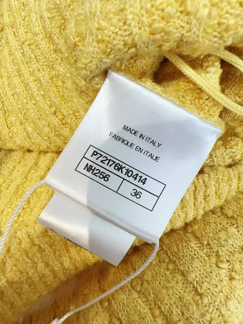 Chanel Chanel Yellow Knit Dress with Short Sleeves Size S / US 4 / IT 40 - 7 Thumbnail