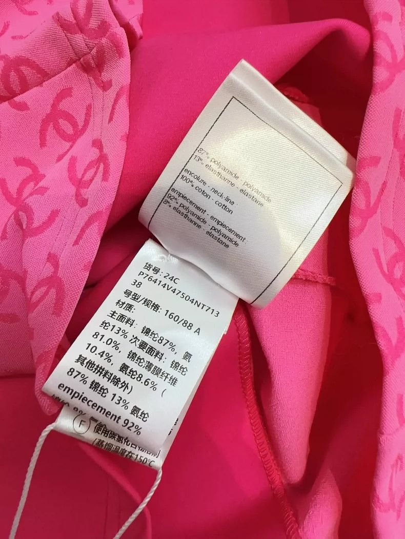 Chanel Chanel Pink Logo Short Sleeve Top Size M / US 6-8 / IT 42-44 - 7 Thumbnail