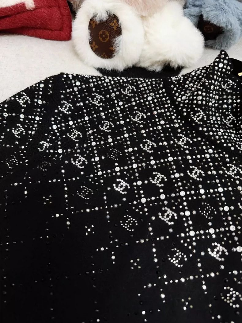 Chanel Chanel Black Knit Top with Diamond Logo Size XS / US 0-2 / IT 36-38 - 4 Thumbnail