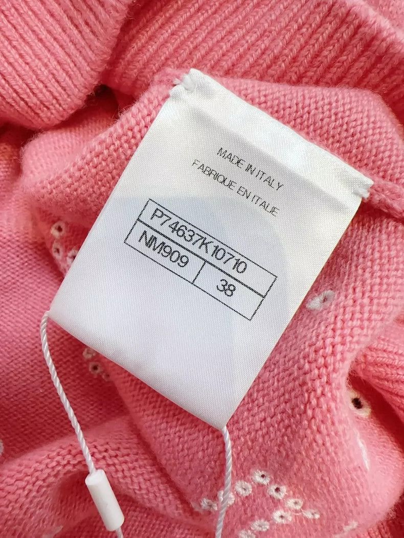 Chanel Chanel Pink Embroidered Knit Short Sleeve Top Size M / US 6-8 / IT 42-44 - 6 Thumbnail