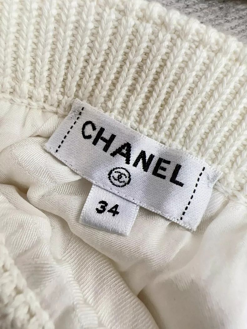 Chanel Chanel Spring Summer Cream Fringed Skirt Size 34" / US 12 / IT 48 - 6 Thumbnail