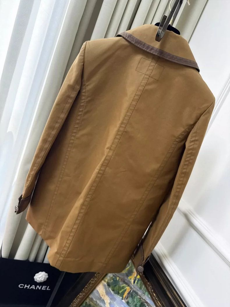 Chanel Chanel Khaki Pocket Trench Coat Outerwear Size S / US 4 / IT 40 - 2 Thumbnail