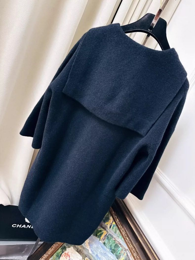 Chanel Chanel Navy Blue Knit Long Sleeve Dress Size S / US 4 / IT 40 - 2 Thumbnail