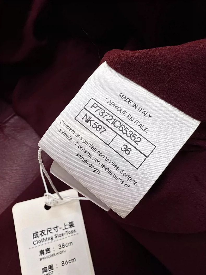 Chanel Chanel Burgundy Leather Jacket with Diamond Buttons Size S / US 4 / IT 40 - 6 Thumbnail