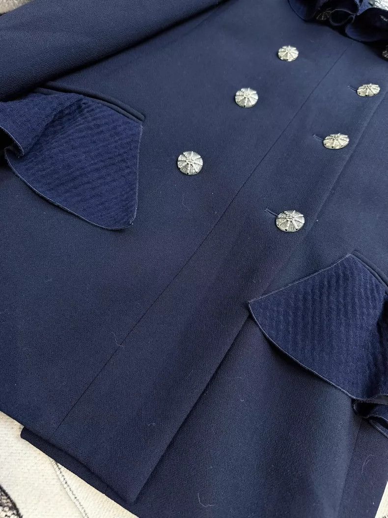 Chanel Chanel Blue Ruffled Coat Dress 20S Collection Size S / US 4 / IT 40 - 6 Thumbnail