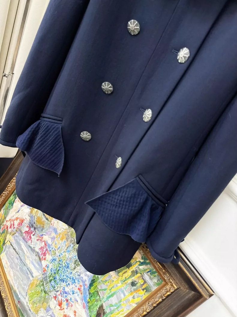 Chanel Chanel Blue Ruffled Coat Dress 20S Collection Size S / US 4 / IT 40 - 3 Thumbnail