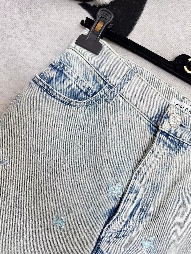 Chanel Chanel Blue Gray Sequined Denim Pants Size 38" / US 16 / IT 52 - 5 Thumbnail
