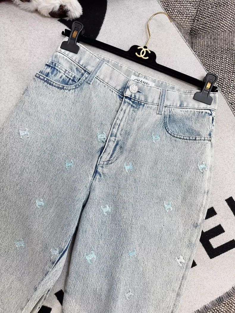 Chanel Chanel Blue Gray Sequined Denim Pants Size 38" / US 16 / IT 52 - 4 Thumbnail