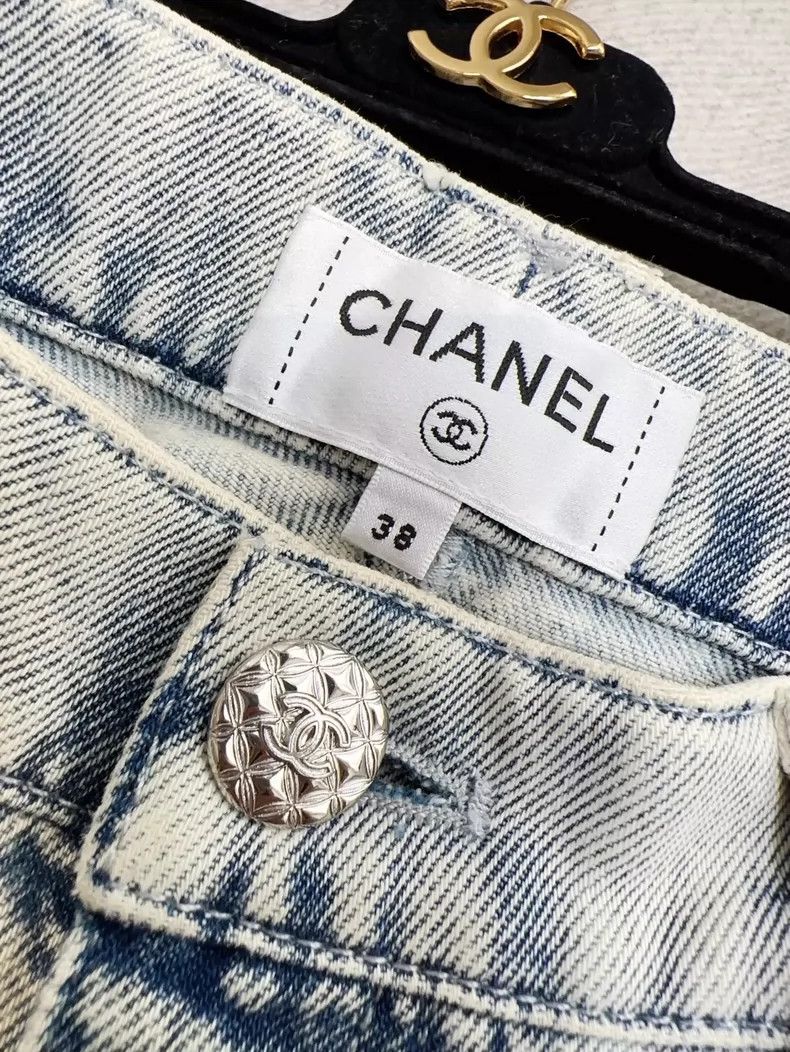 Chanel Chanel Blue Gray Sequined Denim Pants Size 38" / US 16 / IT 52 - 6 Thumbnail