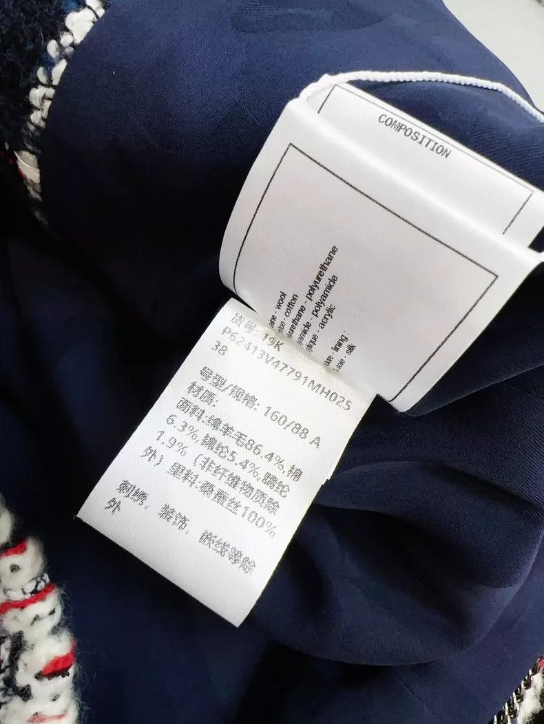 Chanel Chanel Long Sleeve Checked Coat in Navy Red Size M / US 6-8 / IT 42-44 - 7 Thumbnail
