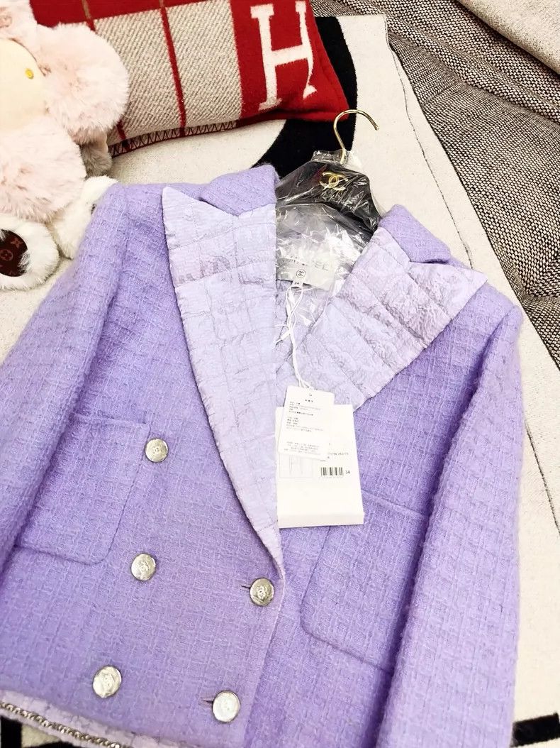Chanel Chanel Autumn Winter Purple Double-Breasted Jacket Size S / US 4 / IT 40 - 6 Thumbnail