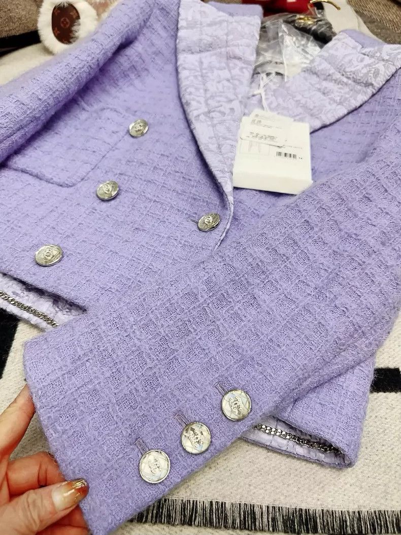 Chanel Chanel Autumn Winter Purple Double-Breasted Jacket Size S / US 4 / IT 40 - 3 Thumbnail