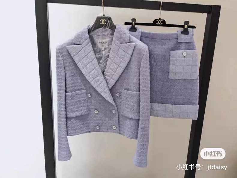 Chanel Chanel Autumn Winter Purple Double-Breasted Jacket Size S / US 4 / IT 40 - 7 Thumbnail