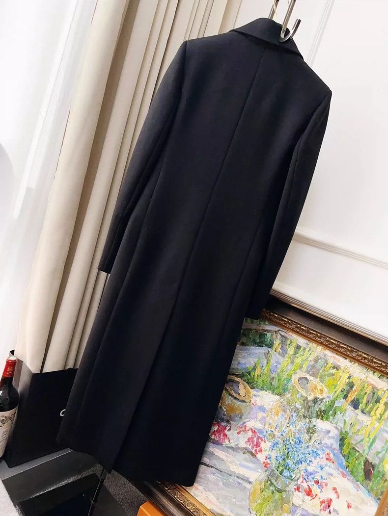 Bottega Veneta Classic Long Black Coat with One-Button Closure Size S / US 4 / IT 40 - 2 Thumbnail