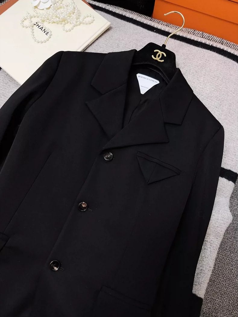 Balenciaga Black Classic Suit Jacket with Triangle Logo Size S / US 4 / IT 40 - 8 Thumbnail