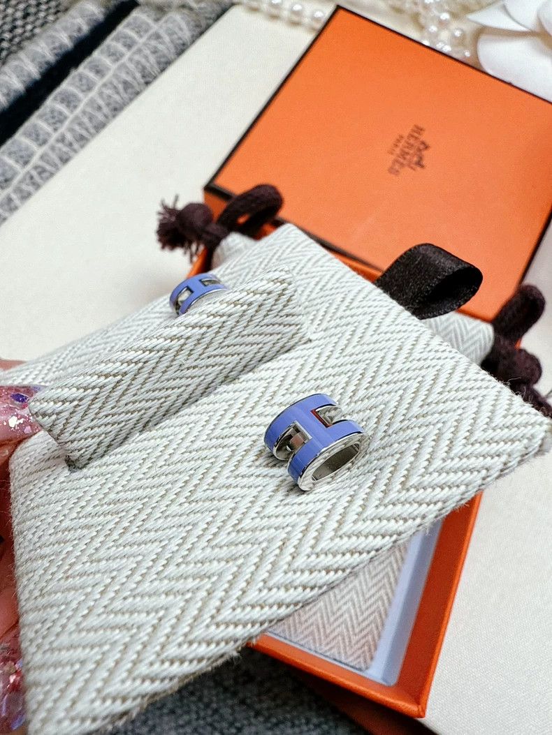 Hermes Hermes Mini Pop Earrings in Purple Color Size ONE SIZE - 5 Thumbnail