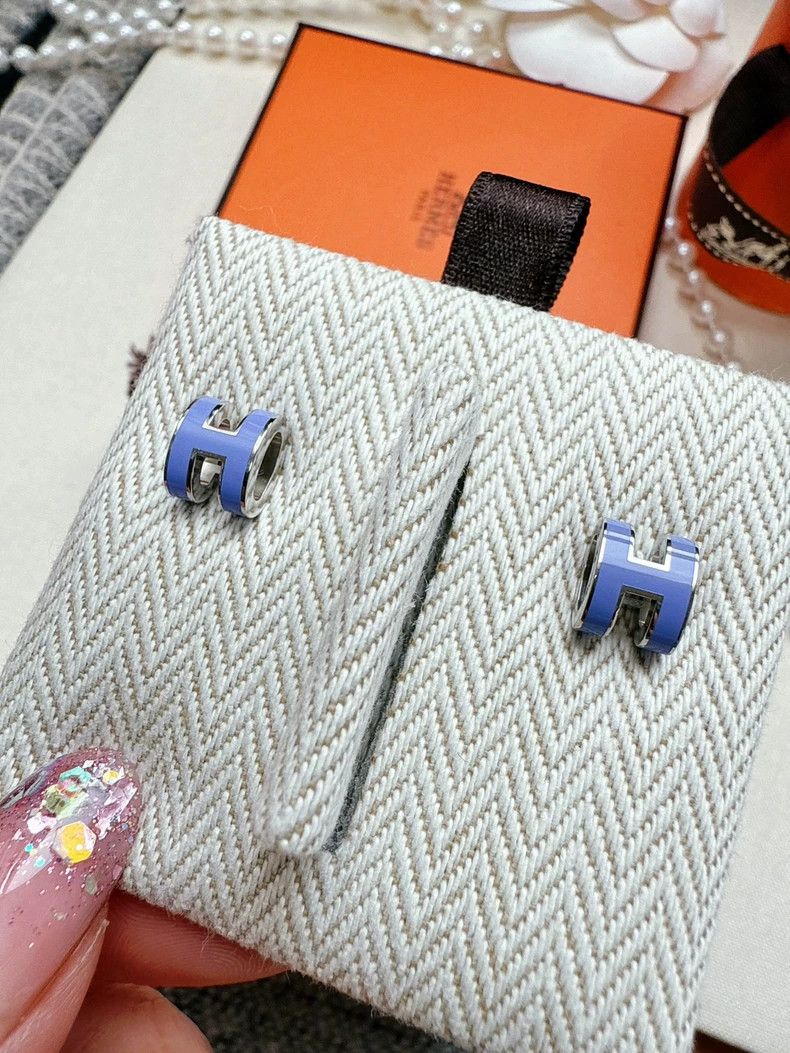 Hermes Hermes Mini Pop Earrings in Purple Color Size ONE SIZE - 4 Thumbnail