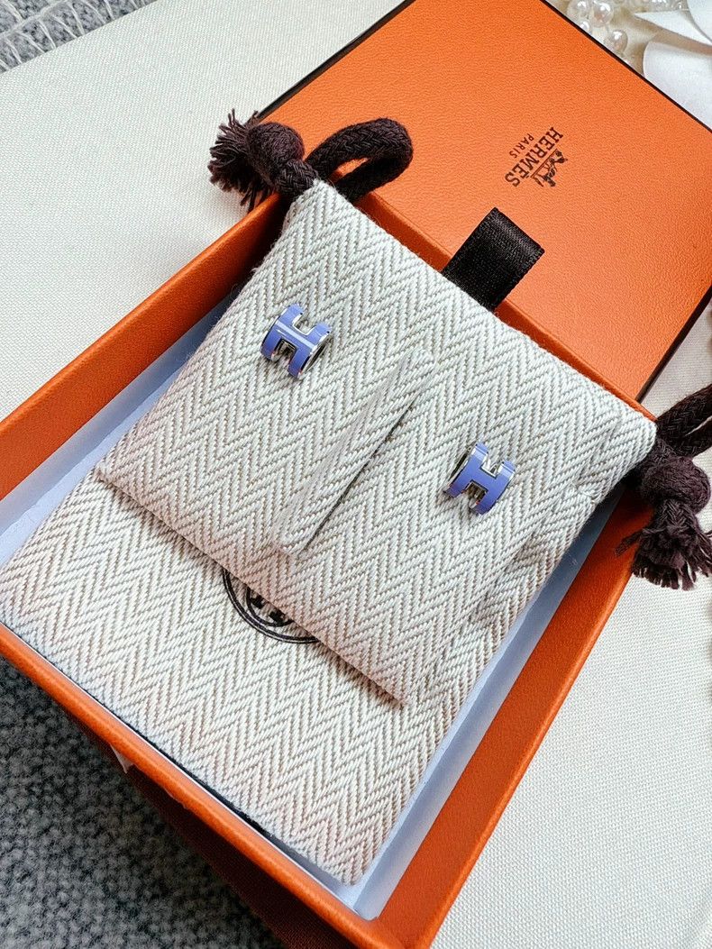 Hermes Hermes Mini Pop Earrings in Purple Color Size ONE SIZE - 2 Thumbnail
