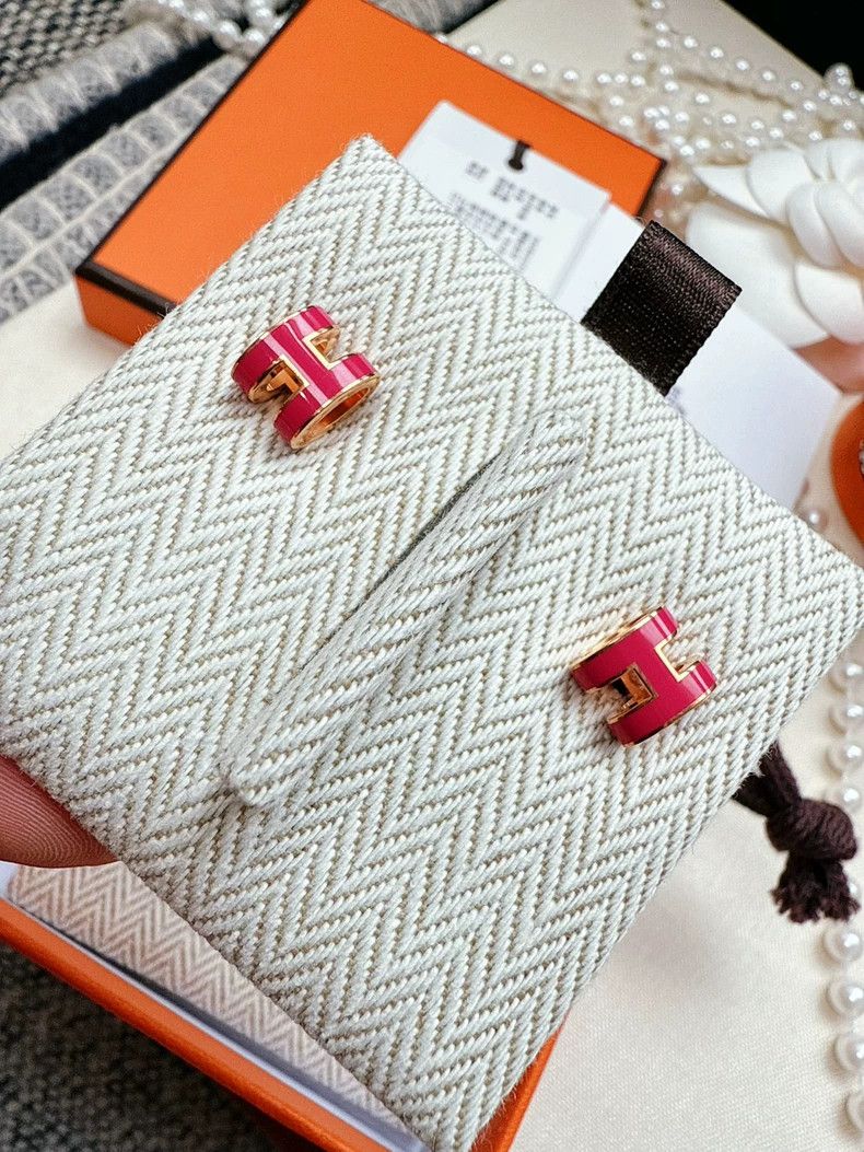 Hermes Hermes Mini Pop Earrings in Raspberry Pink Size ONE SIZE - 3 Thumbnail