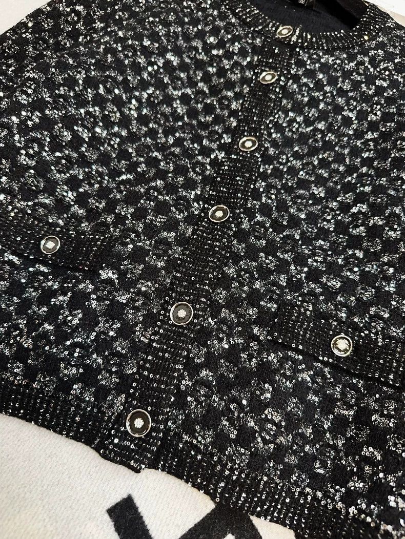 Chanel Chanel Black Sequin Knit Cardigan Jacket Size M / US 6-8 / IT 42-44 - 4 Thumbnail