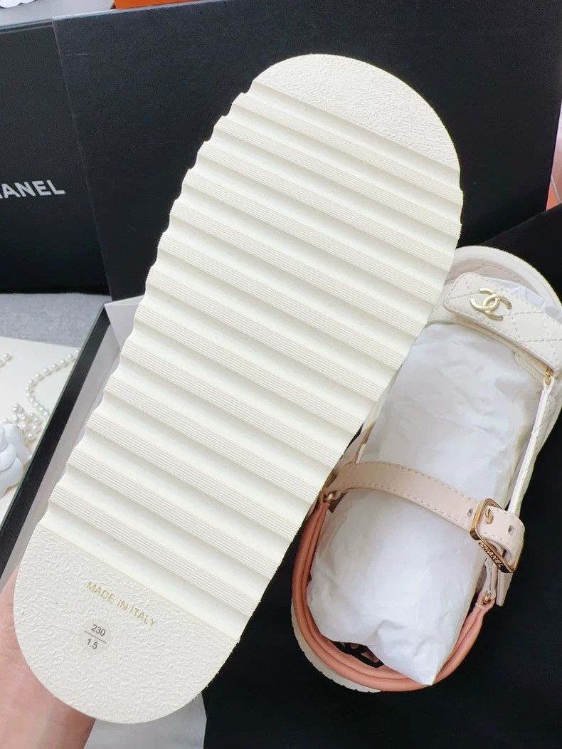Chanel Chanel White and Pink Gradient Wedge Sandals Size US 6 / IT 36 - 6 Thumbnail